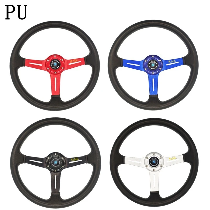 Кожаное рулевое колесо 350 мм Гоночное спортивное Рулевое Автомобильное высокого