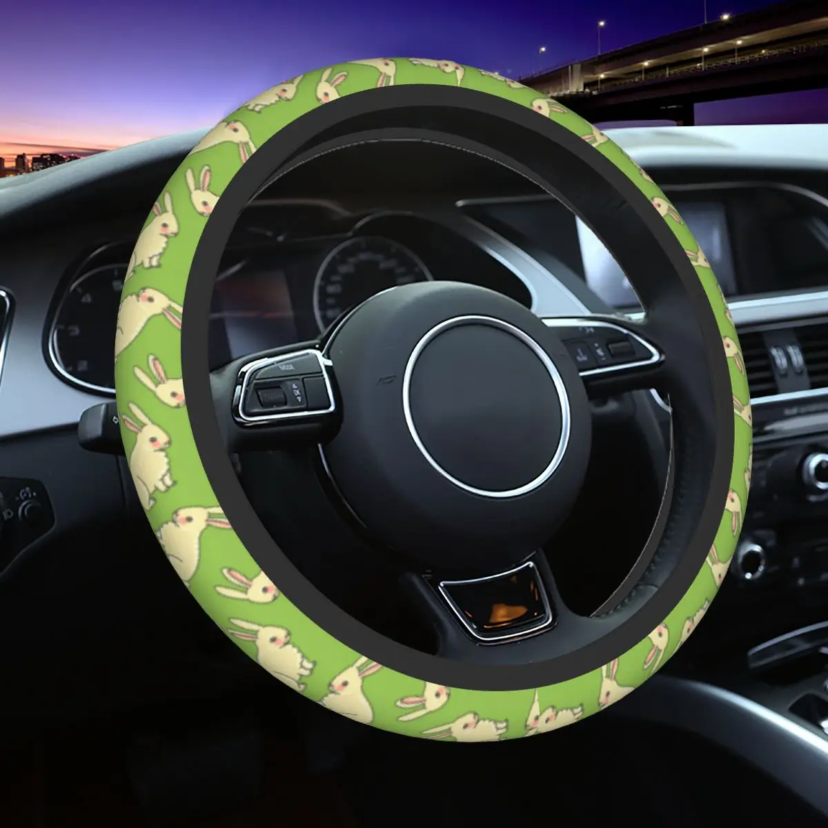 

Rabbit White Car Steering Wheel Cover 38cm Cute Animal Steering Wheel Protective Cover Suitable Steering-Wheel Accessories