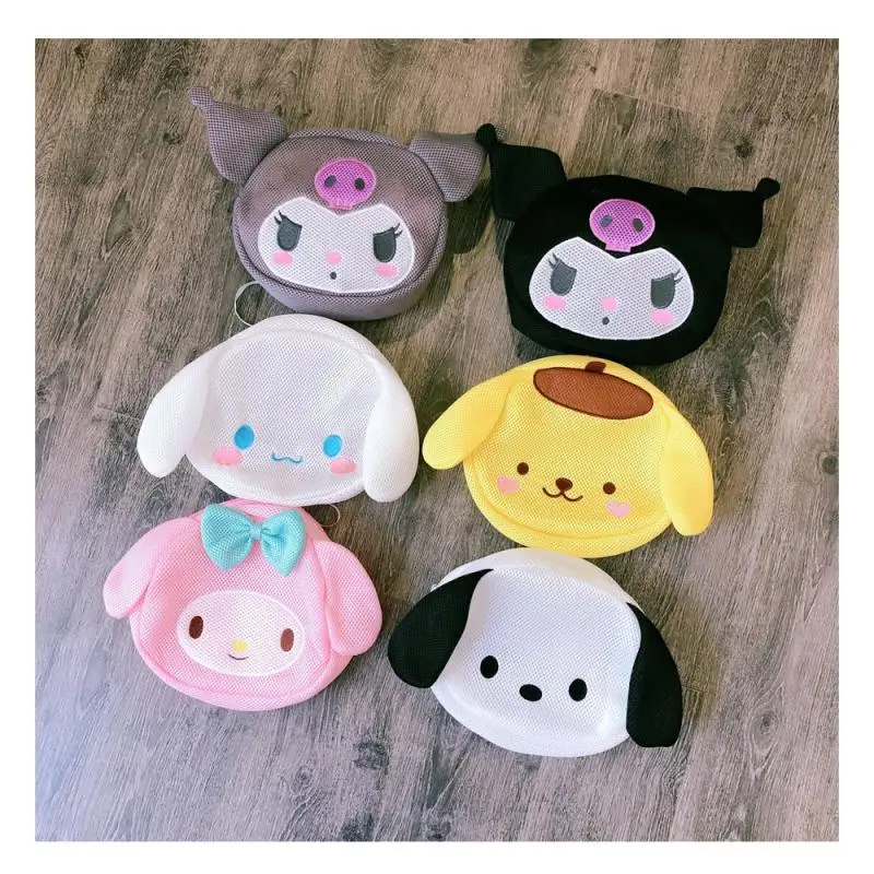 

New Kawaii Sanrios My Melody Cinnamoroll Kuromi Purin Pochacco Cute Cartoon Anime Fine Mesh Bra Underwear Laundry Care Bag