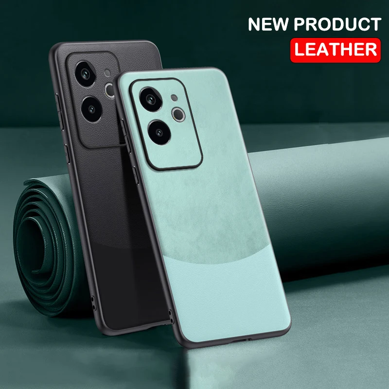 Кожаная задняя крышка для Oppo Realme GT6 с китайским узором Силиконовая защита полной