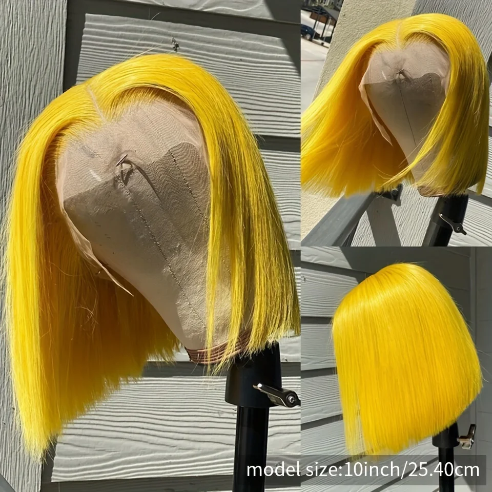 Парик женский из натуральных волос с коротким Бобом 13 х4 10 дюймов