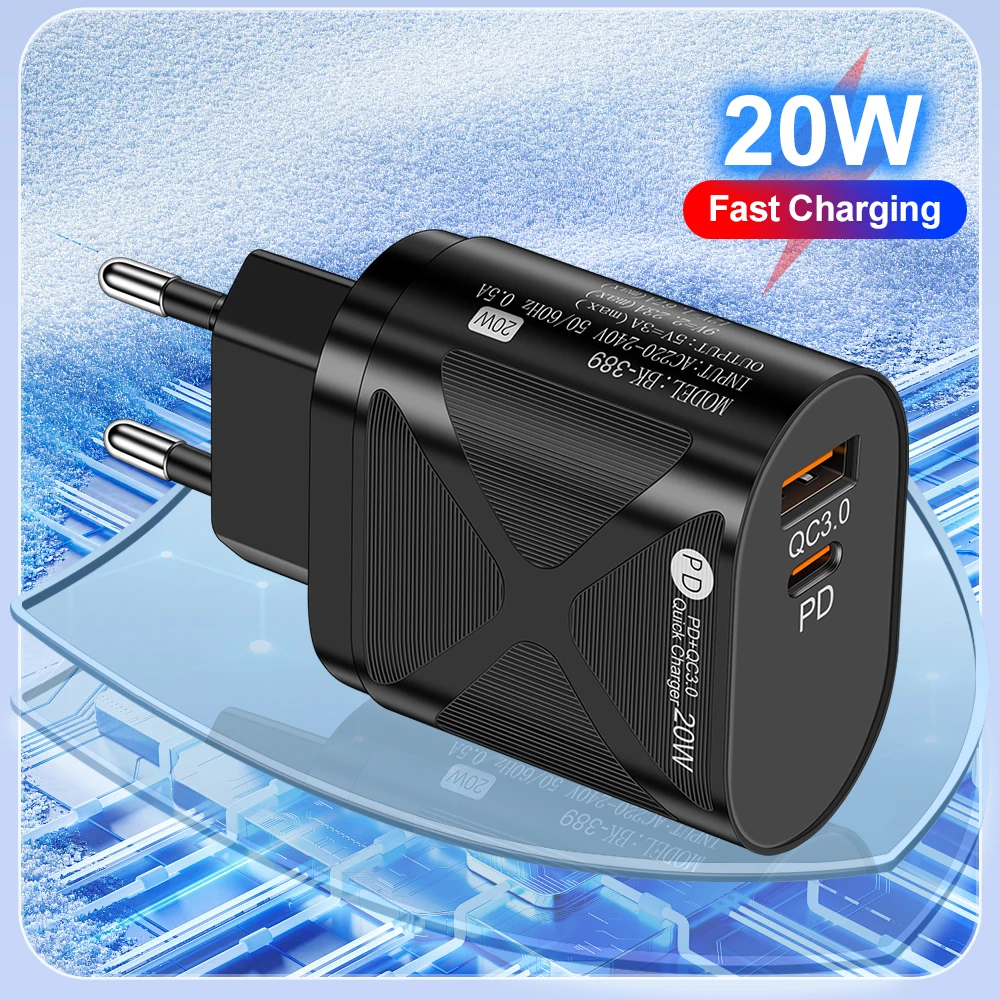 Superfast PD USB-зарядное Устройство Адаптер Type-C 20 Вт Для iPhone Xiaomi Samsung — Ультра Быстрая