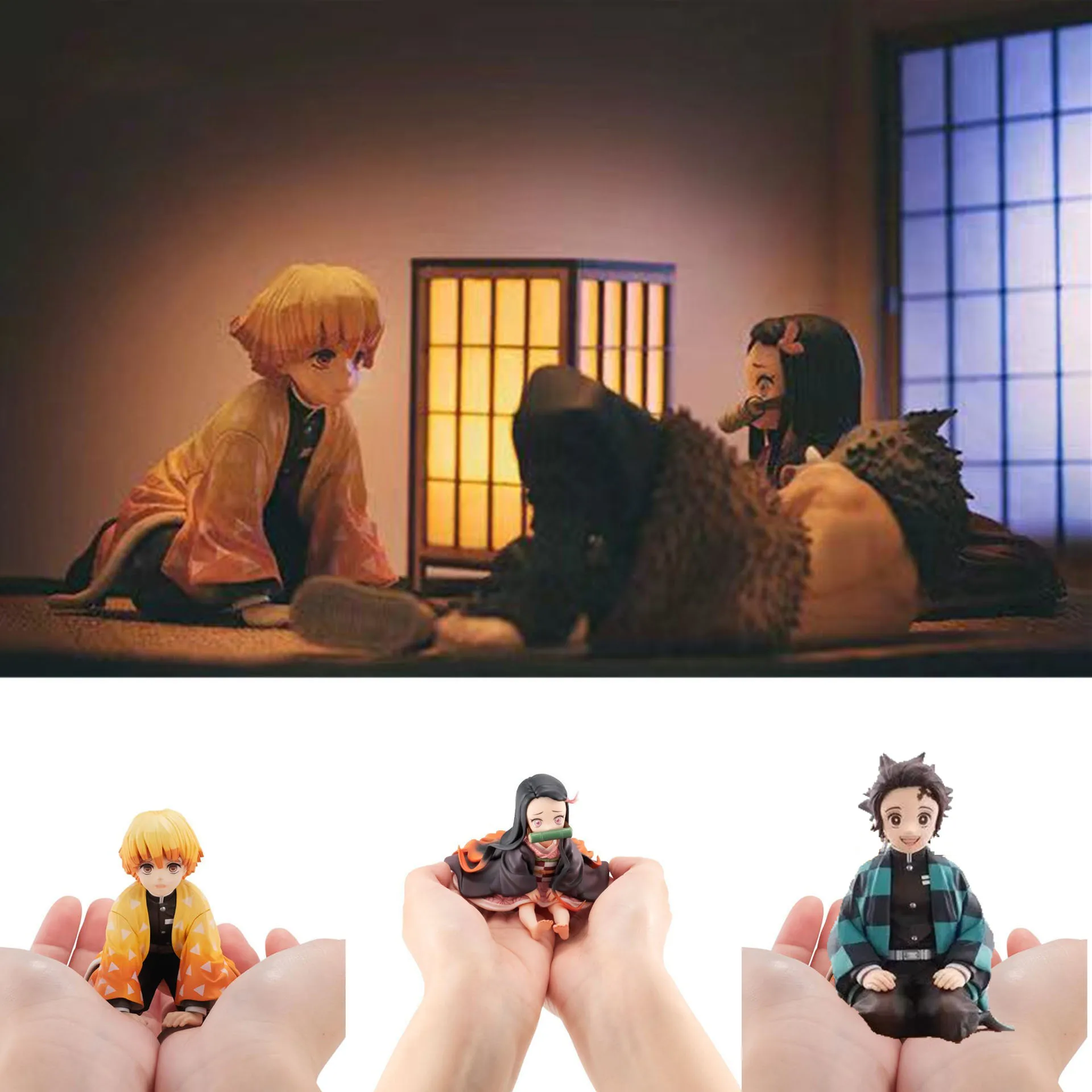 

Demon Slayer Anime Palm Kamado Nezuko Agatsuma Zenitsu Kamado Tanjirou Adult Action Figure PVC Collectible Model Birthday Gifts