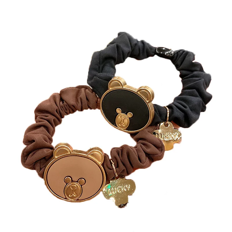 

Hair accessories high-quality female large intestine hair ties cartoon bear smiley face hair band scrunchie