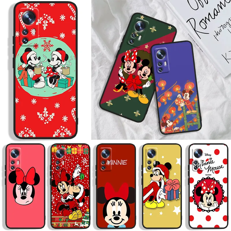 

Christmas Disney Mickey Phone Case For Xiaomi Mi A1(5X) A2(6X) A3(CC9E) Play Mix 3 8 9 9T Note 10 Lite Pro SE Black Funda Cover