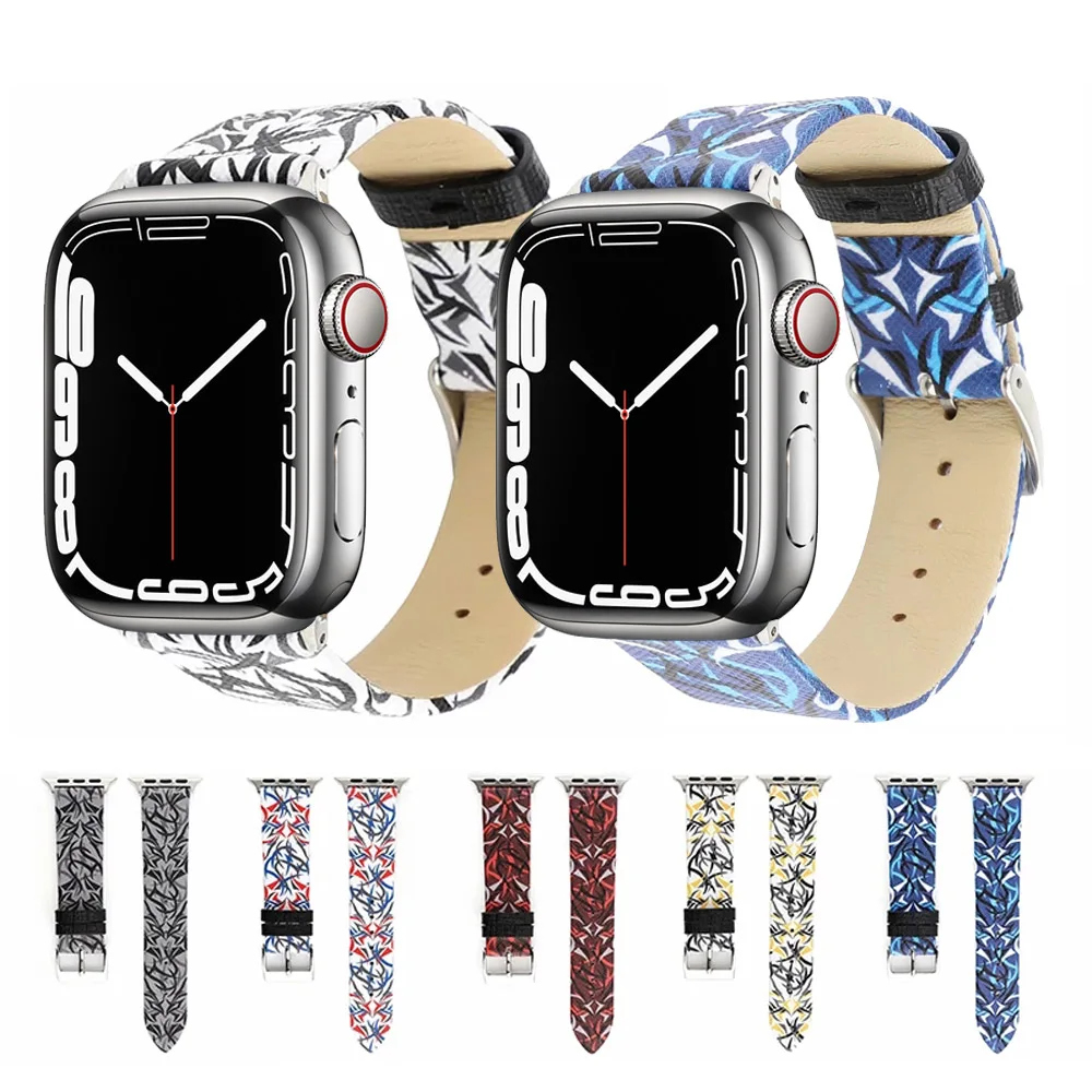 

Leather Bracelet For Apple Watch Strap 41mm 45mm 42mm 38mm 40mm 44mm Wristbands Band For iWatch series 7 6 5 4 SE 3 Watchbands