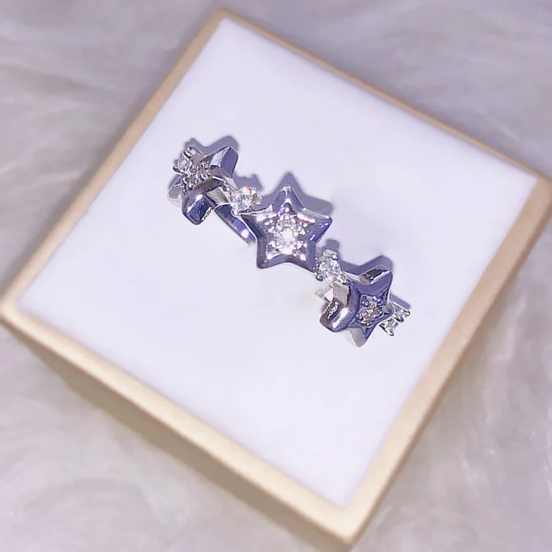 

Fashion Personality Star Zircon Ring Elegant Ladies Party Dinner Jewelry Exquisite Luxury Gift Factory Wholesale