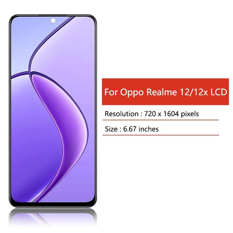 6 72 '𧪪 + для OPPO Realme 12 5G экран дигитайзер в сборе Oppo 12X LCD с рамкой