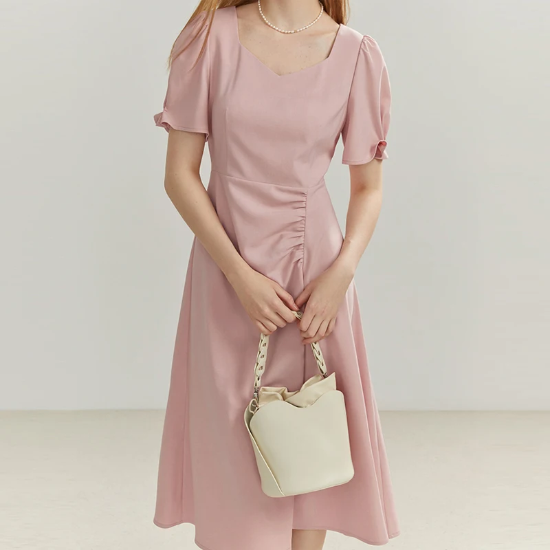 Женское платье EVNISI розового цвета из полиэстера