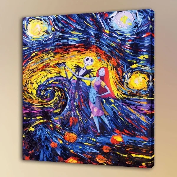 Декоративная картина Джек и Салли в горошек абстрактный стиль художественное