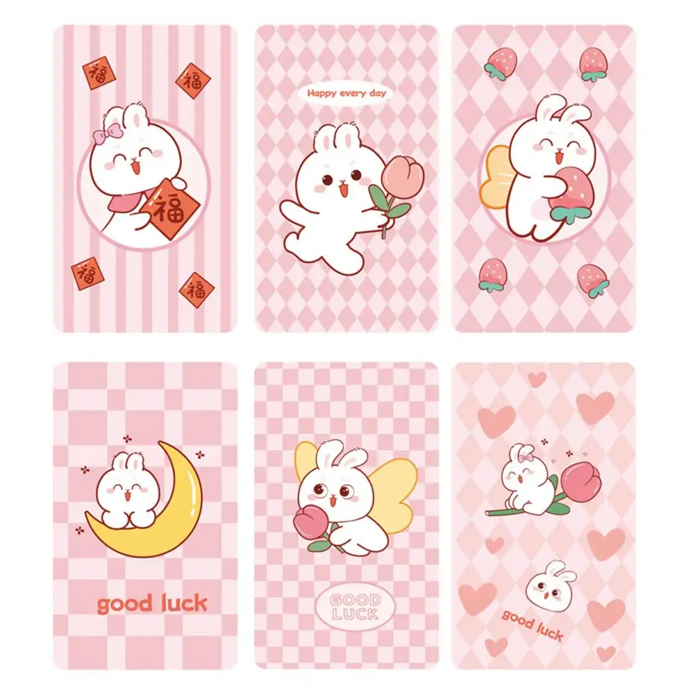 

Новогодние этикетки 500 листов, яркие Мультяшные конверты яркого цвета с новогодним Кроликом, красные конверты для торговых центров