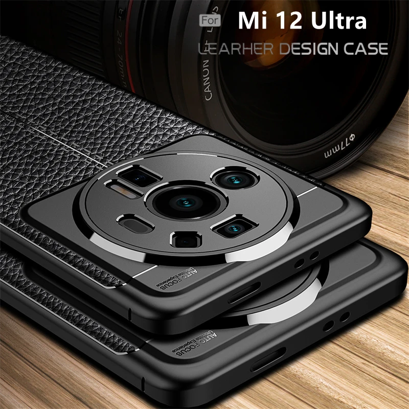 For Cover Xiaomi Mi 12 Ultra Case For Mi 12 Ultra Capas Shockproof Phone Bumper Soft TPU Leather For Fundas Mi 11 12 Ultra Cover