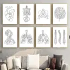 Медицинская Анатомия человеческих органов Скелет настенный художественный плакат мозг сердце Художественная печать череп почки холст живопись клиника декор для больницы