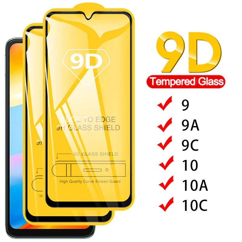 

9D Full Coverage Tempered Glass For Xiaomi Redmi 10C 10A 10 C A Screen Protector Film Redmi 9 9A 9C Safety Glass Redmi10 Redmi9