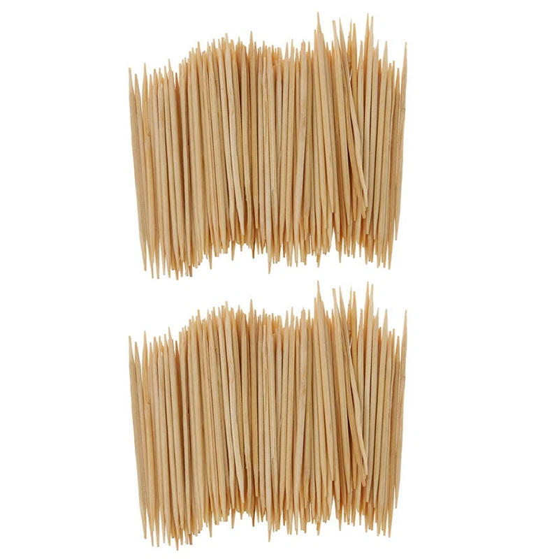 400 Pcs Home Restaurant Head Double Bamboo Toothpick, 6,4 Cm Long