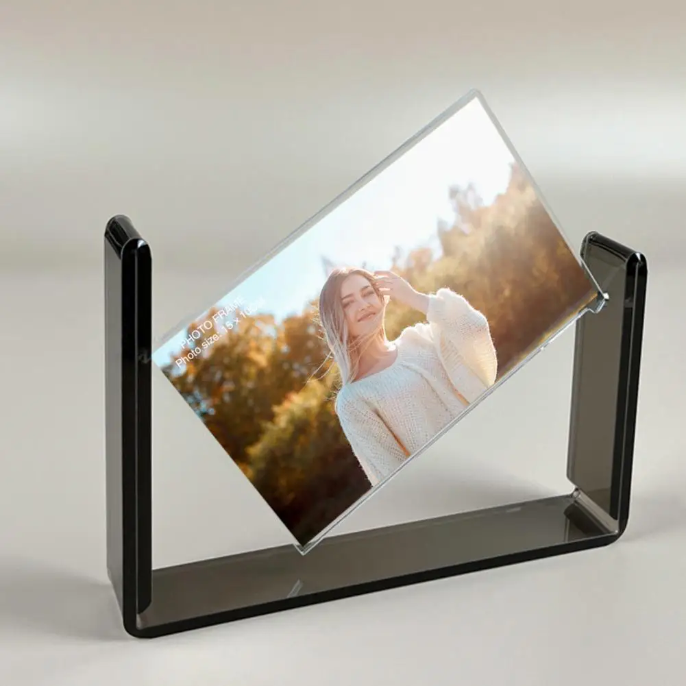 

Durable Picture Holder Detachable Picture Frame Transparent Rotating Table Photo Frame Store