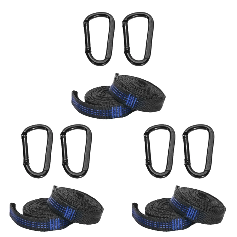 

6 шт., двойное кольцо для гамака с D-образной стальной пряжкой