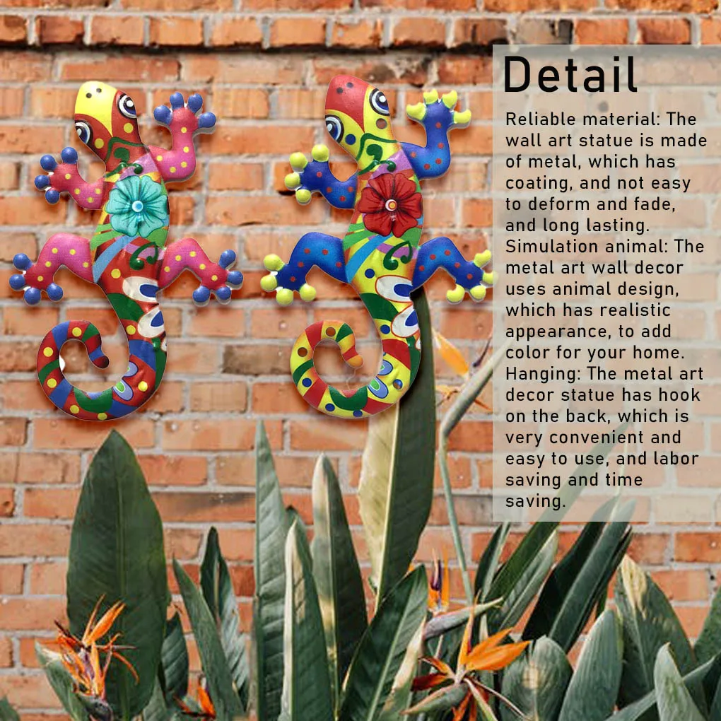 

Metal Wall Decoration Statue Simulation Animal Living Room Garden Figurine