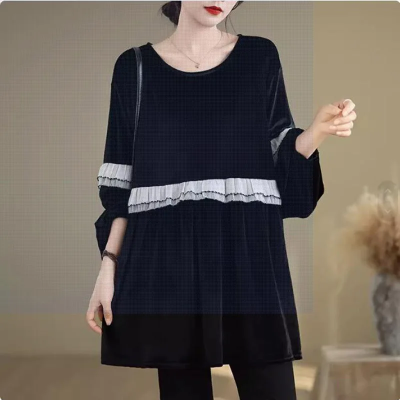 Модные женские бархатные рубашки Lanttern с длинными рукавами Осень-зима 2024 новый