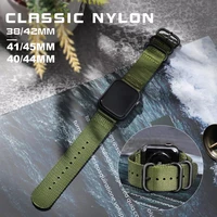 nato strap for apple watch band 44mm 40mm 42mm 38mm 45mm 41mm sports nylon belt correas bracelet iwatch series 6 5 4 3 se 7