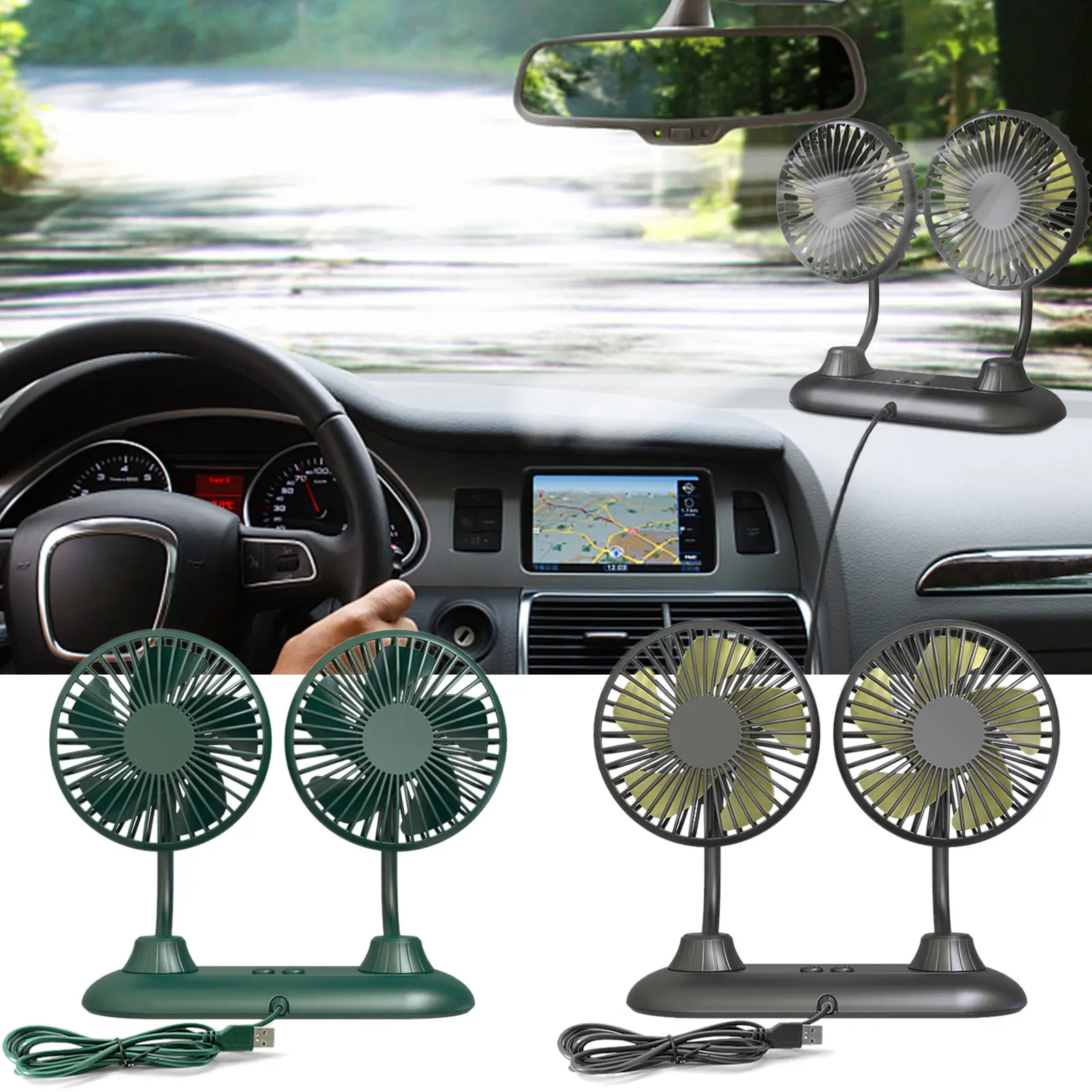 Portable Air Conditioner Fan Light Humidifier Purifier USB Desktop Cool Fan Cooling Quick Easy Cooling Home Car Fan