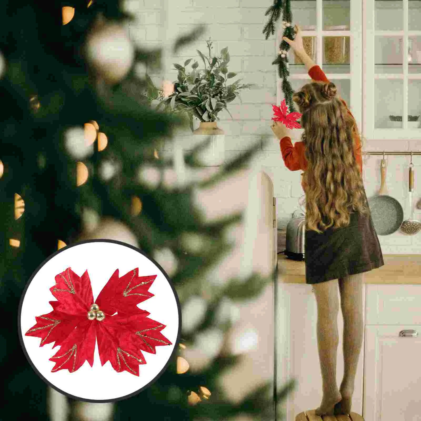 4 шт. рождественская елка цветочная композиция палочки рождественские