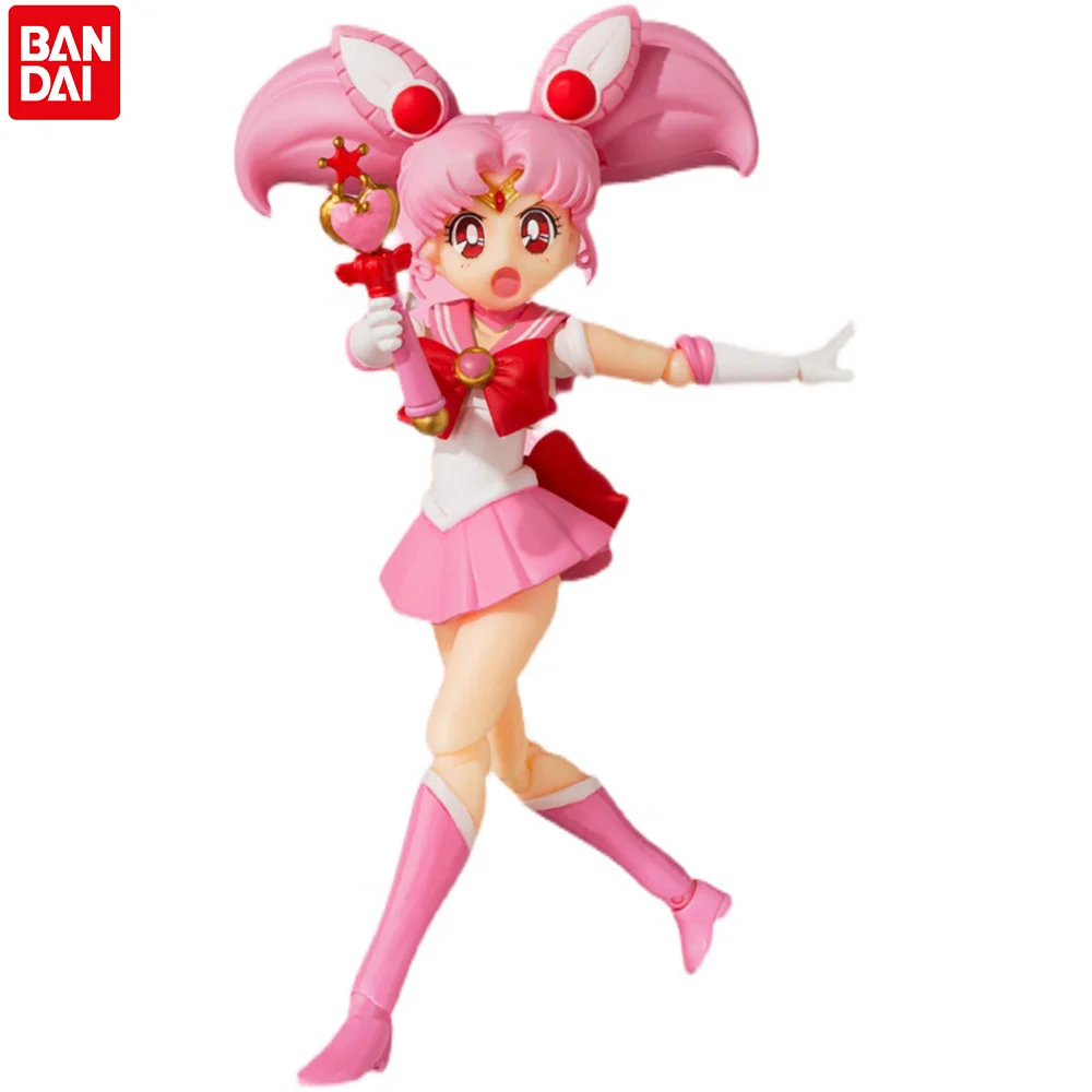 

BANDAI Sailor Moon S.H.Figuarts Sailor Chibi Moon Figure Animation Color Edition Anime Action Model Figurals Brinquedos Toys Gif