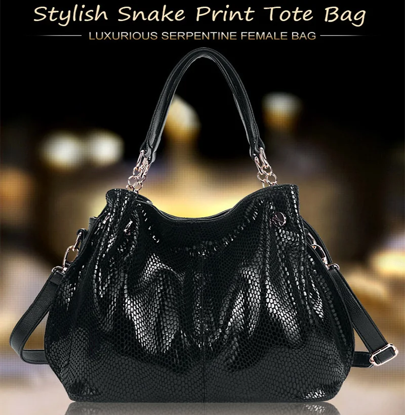 

Hot Sale 2023 Fashion Large Capacity Snake Print Handbag Noble Luxury One Shoulder Crossbody Women's Bag Hobo Tote Bag