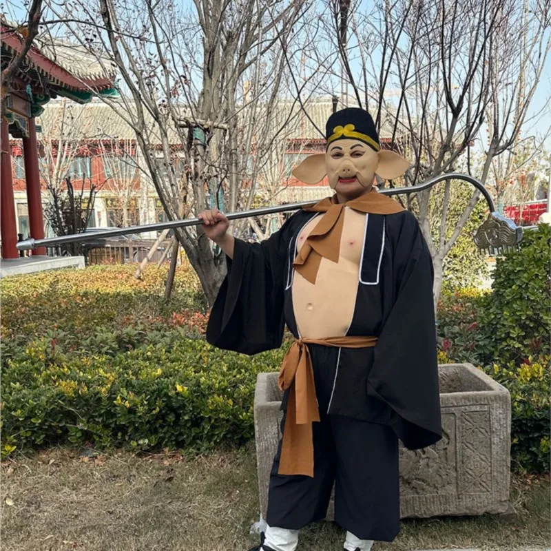 Свинья Баджи шоу костюм грабли реквизит одежда полный комплект масок