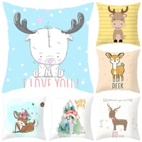 cute animal pillow cover kawaii deer pillowcase for pillows decorative pillow case home decor room aesthetics for chair bed sofa