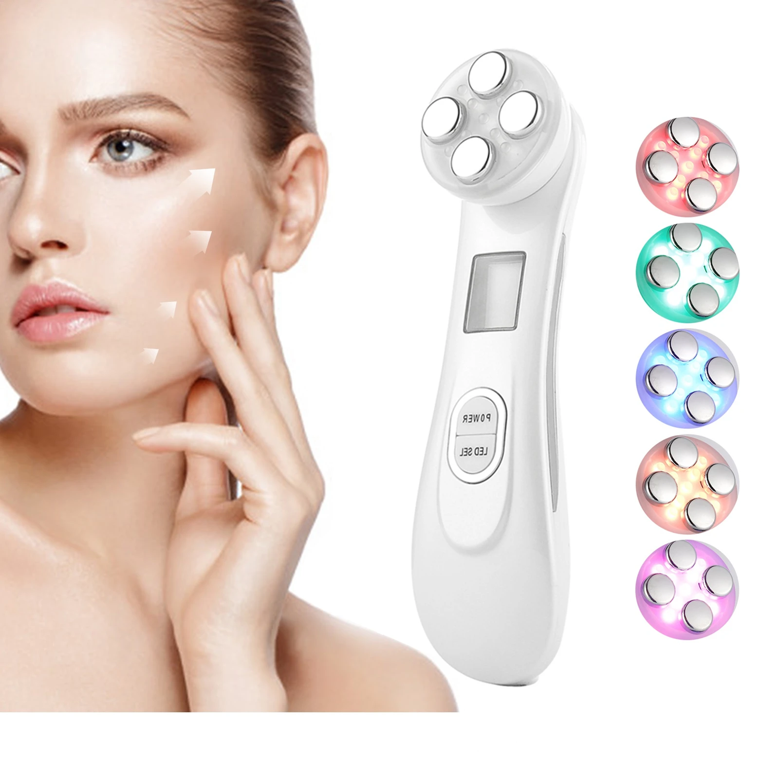 

5-IN-1 RF Radio Frequency EMS Electroporation LED Photon Beauty Device Skin Lifting Tighten Anti-Wrinkle Skin Care Face Massager