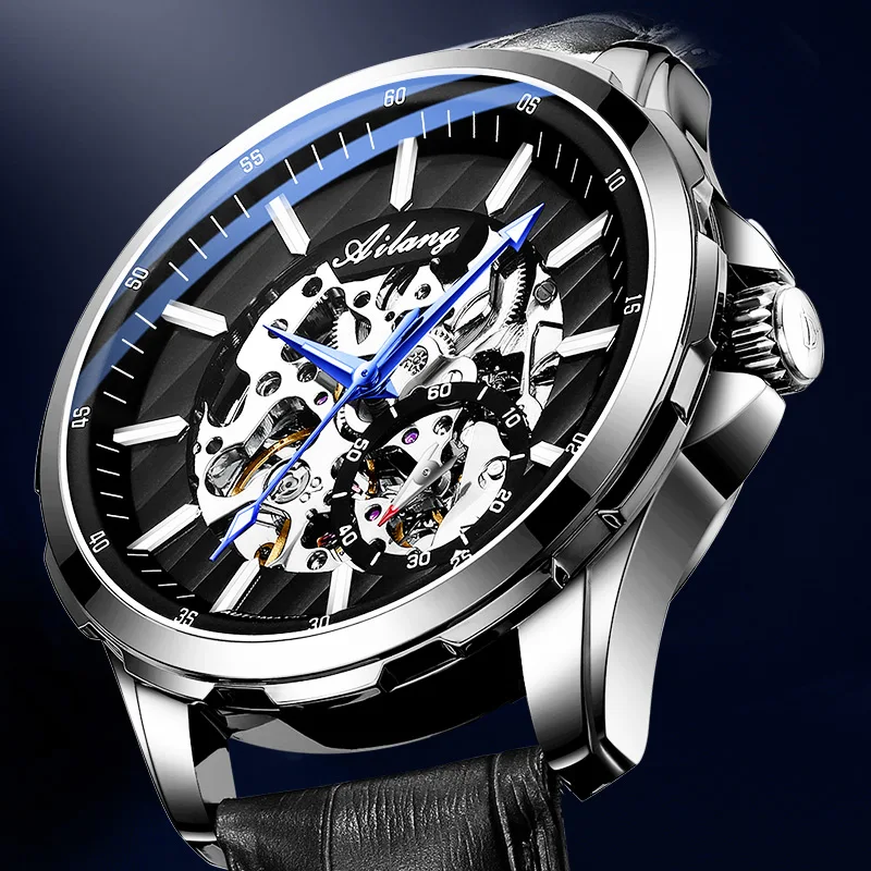 Luxury Authentic Watches Mens Hollow out Mechanical Watch Automatic Large Dial Tourbillon men's watch enlarge