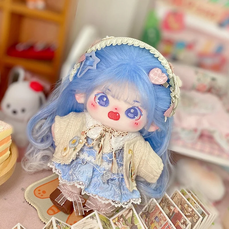 

Xiao Zhuai Plush Stuffed Doll Kawaii Blue Hair Kpop No attribute Cosplay For 20cm Skeleton Body Outfit Toy Pillow Girl Gift