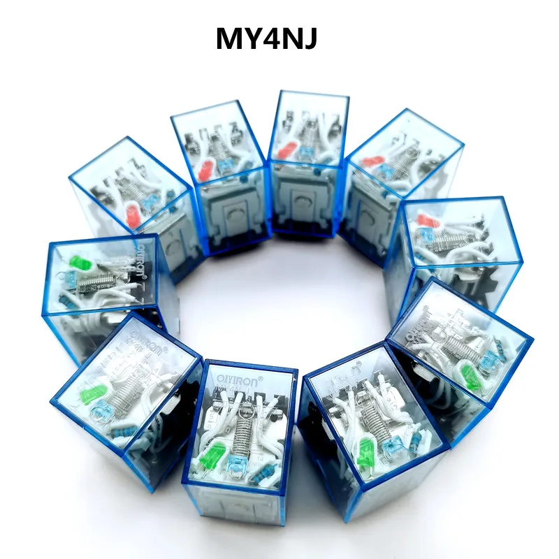 MY4P HH54P MY4NJ DPDT Miniature Coil Generalelectromagnetic Intermediate Relay Switch WithSocket Base LED AC 110/220V DC 12/24V - купить по
