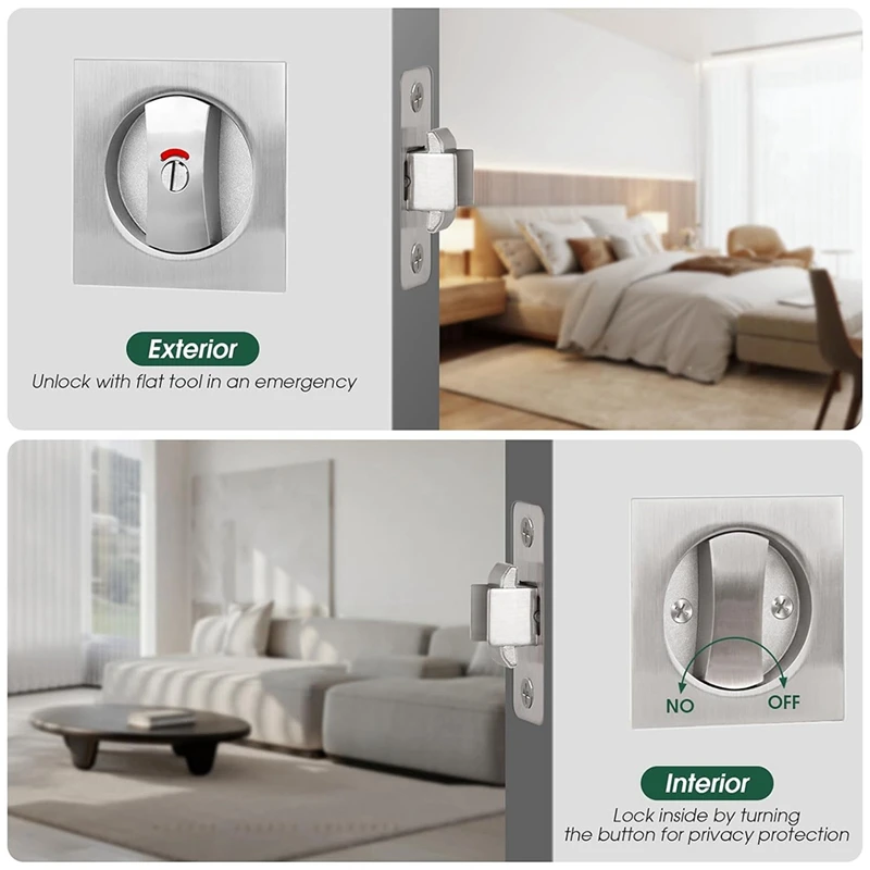 GTBL Карманный дверной замок с индикатором серебристый квадратный карманная