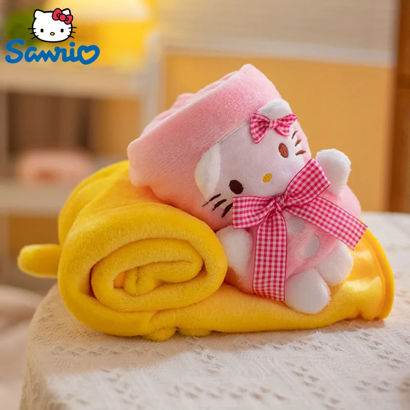 

Sanrio Cinnamoroll Melody Hello Kitty Kuromi Purin Roll Blanket Air Conditioning Blanket Office Lunch Break Cover Blanket Shawl