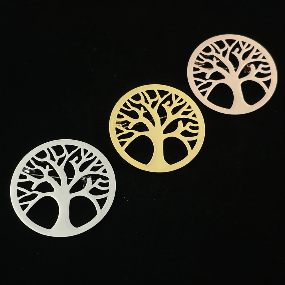 

Upscale Life Tree Brooch for Men Personality High Quality Stainless Steel Luxury French Shirt Male Brooch Exquisite Present