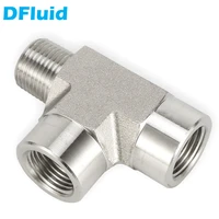 1 pcs female npt bsp to male street tee 18 14 38 12 34 1 inch 3000psig bspt 316 stainless steel pipe fitting connector