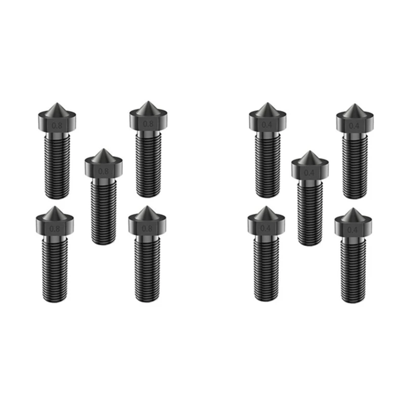 

5PCS For 3D Printer High Temperature Resistant M6 Thread Hardened Steel Nozzle, For E3D Sidewinder X1