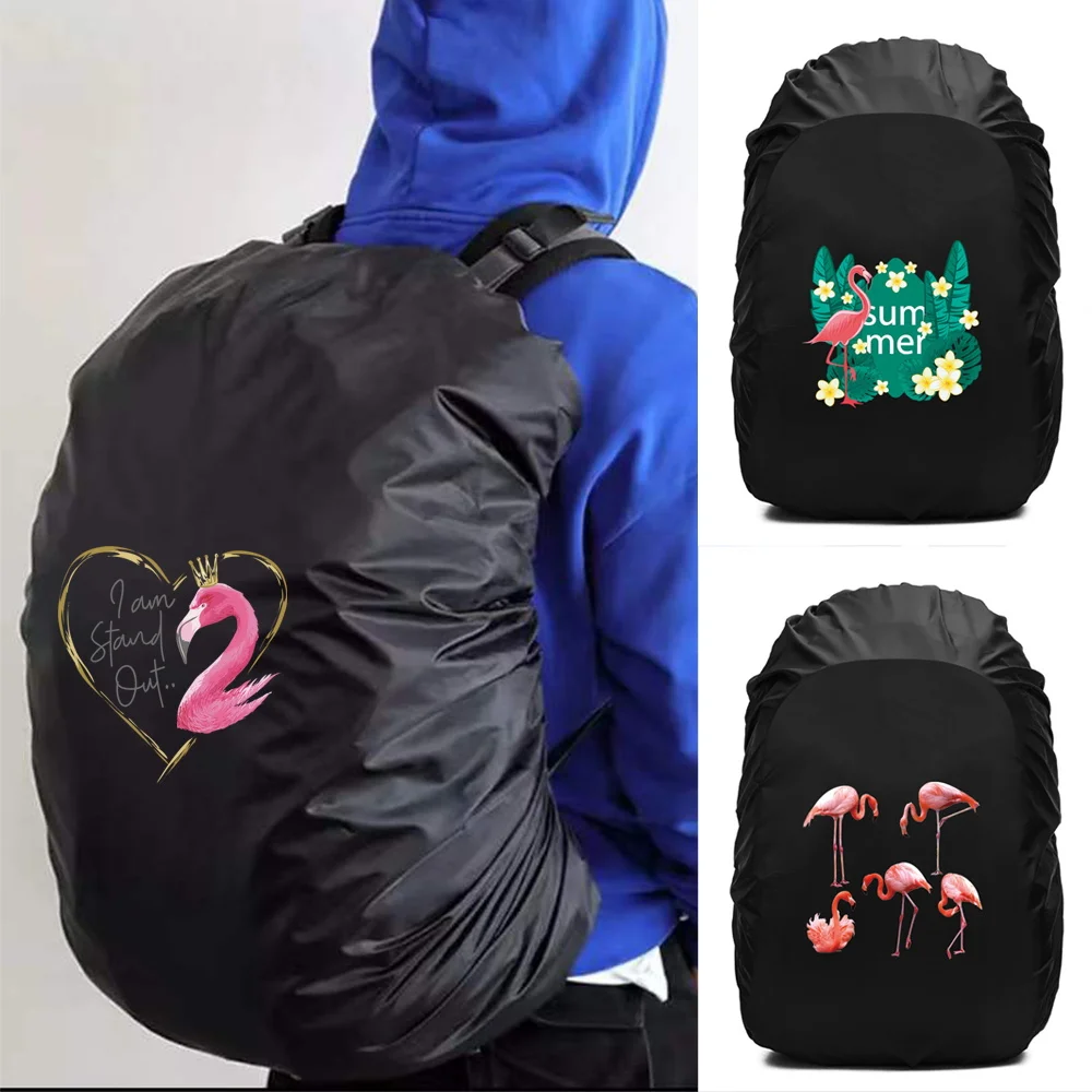 

Backpack Rain Cover 20L-70L Outdoor Foldable Dustproof Bag Light Raincover Flamingo Pattern Camping Waterproof Protective Case
