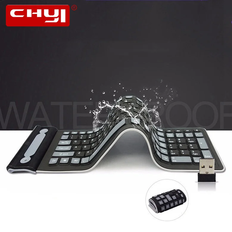 2.4g Ergonomic Flexible Waterproof Keyboard Portable Ultra Thin Silent Usb Keypad For Laptop Gaming