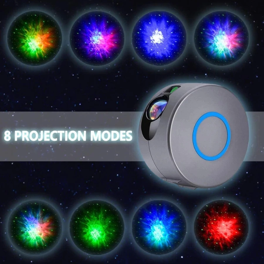 

7 Colors Laser Starry Sky Projector Star Night Light Projection Ocean Wave Lights 360 Degree Rotation Lamp for Kids Gifts