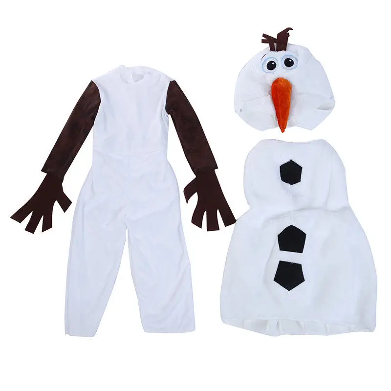 

Boy Girl Comfy Deluxe Plush Adorable Child Olaf Halloween Costume For Toddler Kids Favorite Cartoon Movie Snowman Party Dress-up