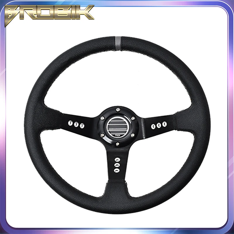 

Universal 14 inch 350mm PVC Auto Racing Steering wheels Deep Corn Drifting Sport Steering Wheel With Logo