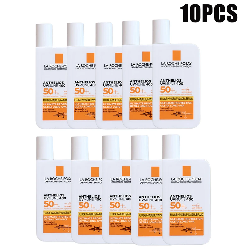 10pcs La Roche Posay Sunscreen SPF 50+ Face Sunscreen Oil-Free Ultra-Light Fluid Broad Spectrum Universal Tint Sunscreen