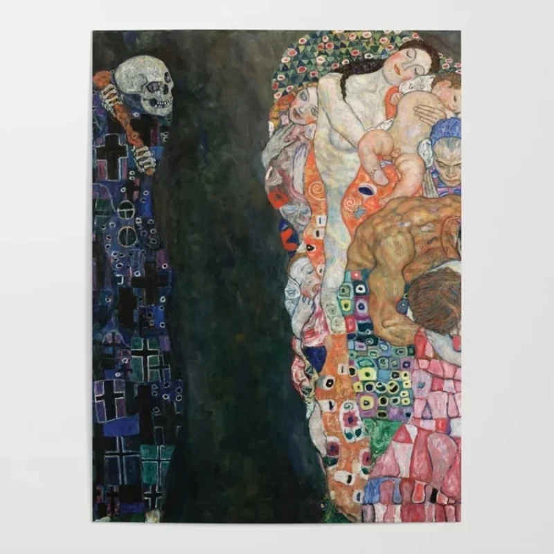

Modular Canvas HD Prints Pictures Gustav Klimt Wall Art Paintings Death and Life Home Decor Posters For Living Room No Framework