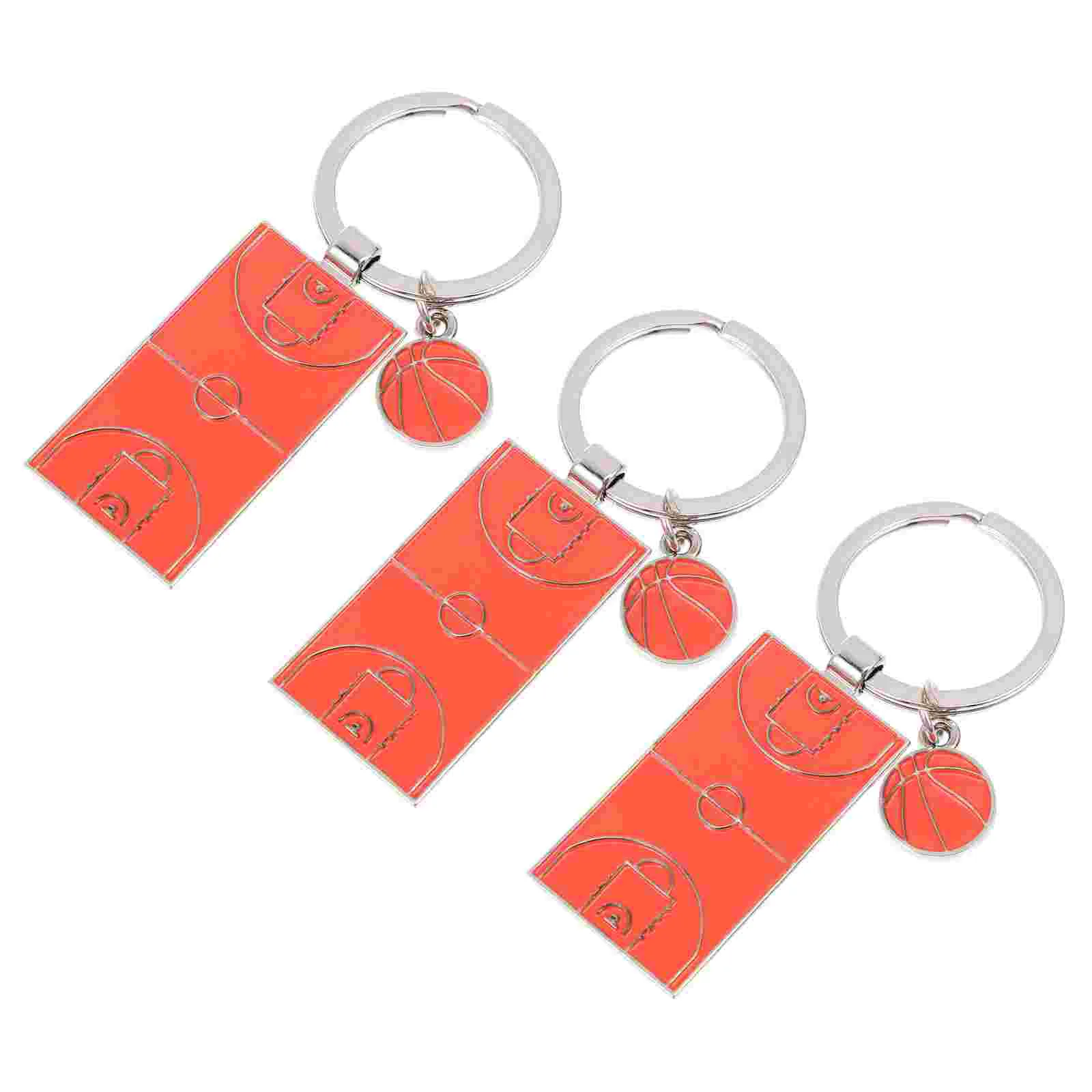 

3PCS Creative Basketball Themed Keychains Decorative Key Chains Player Presents