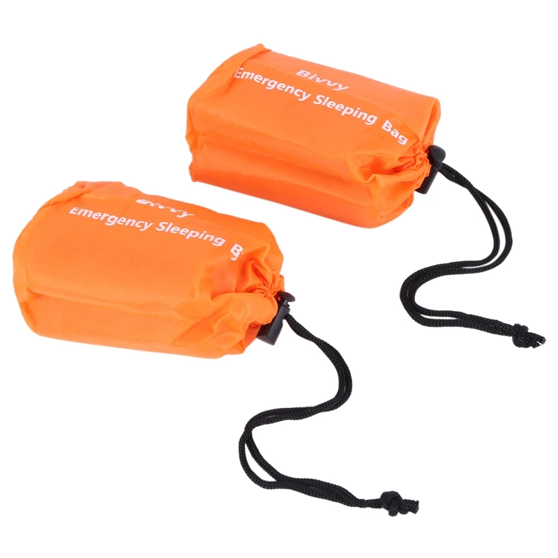 

2-Pack аварийный спальный мешок термальное водонепроницаемое одеяло для выживания для кемпинга и пеших прогулок