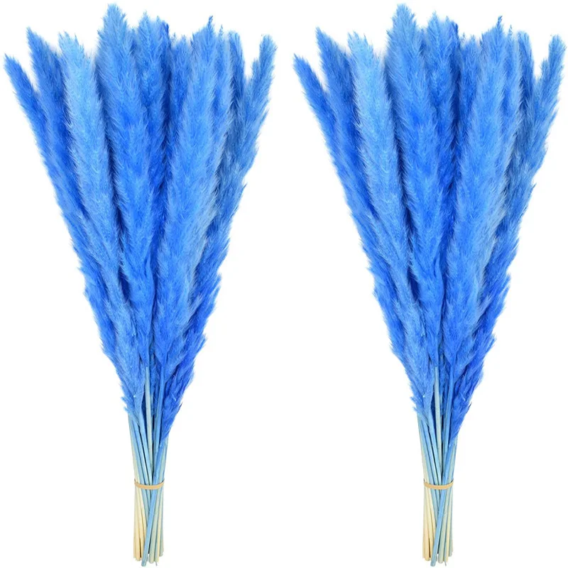 

60 Pcs Pampas Grass ,Dried Pompous Grass Reed Branches for Vase Flower Arrangement Wedding Kitchen Home Decor Artificial Flowers