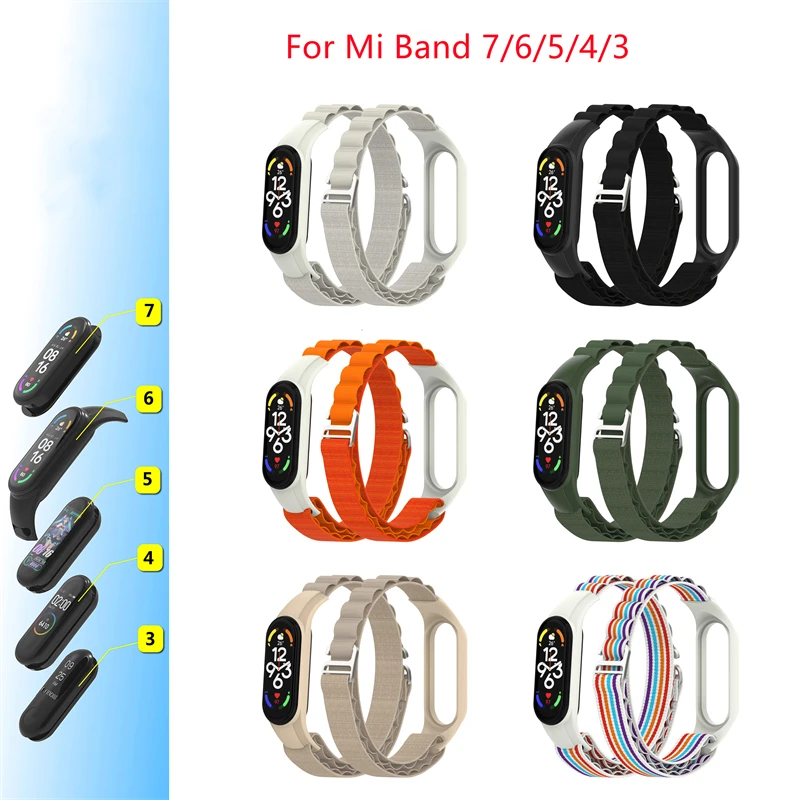 

Nylon Loop Strap for Xiaomi Mi Band 7 6 5 4 3 Smartwatch Wristband Sports Breathable Replacement Bracelet on Miband 6 8 Strap